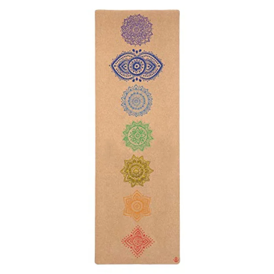 

Коврик для йоги Chakra Cork — экологически чистые коврики премиум-класса Artist Designed, нескользящие, нетоксичные, отлично подходят для обычных горячих йоги, пилатеса и работы