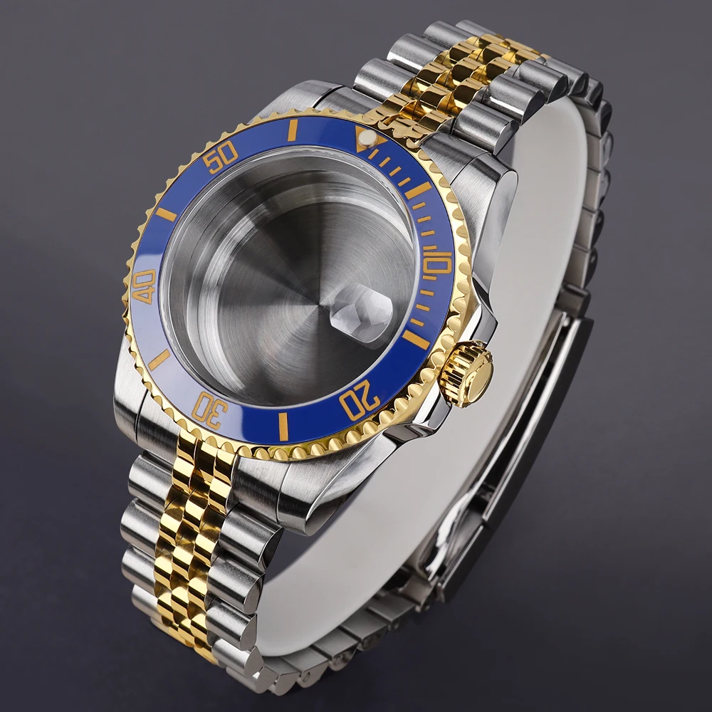 

40mm Watch Case With Bracelet Slide Buckle For SUB GMT YACHT Watch Replacement Part seiko NH35 NH36 NH34 Miyota8215 Eta2824 Movt