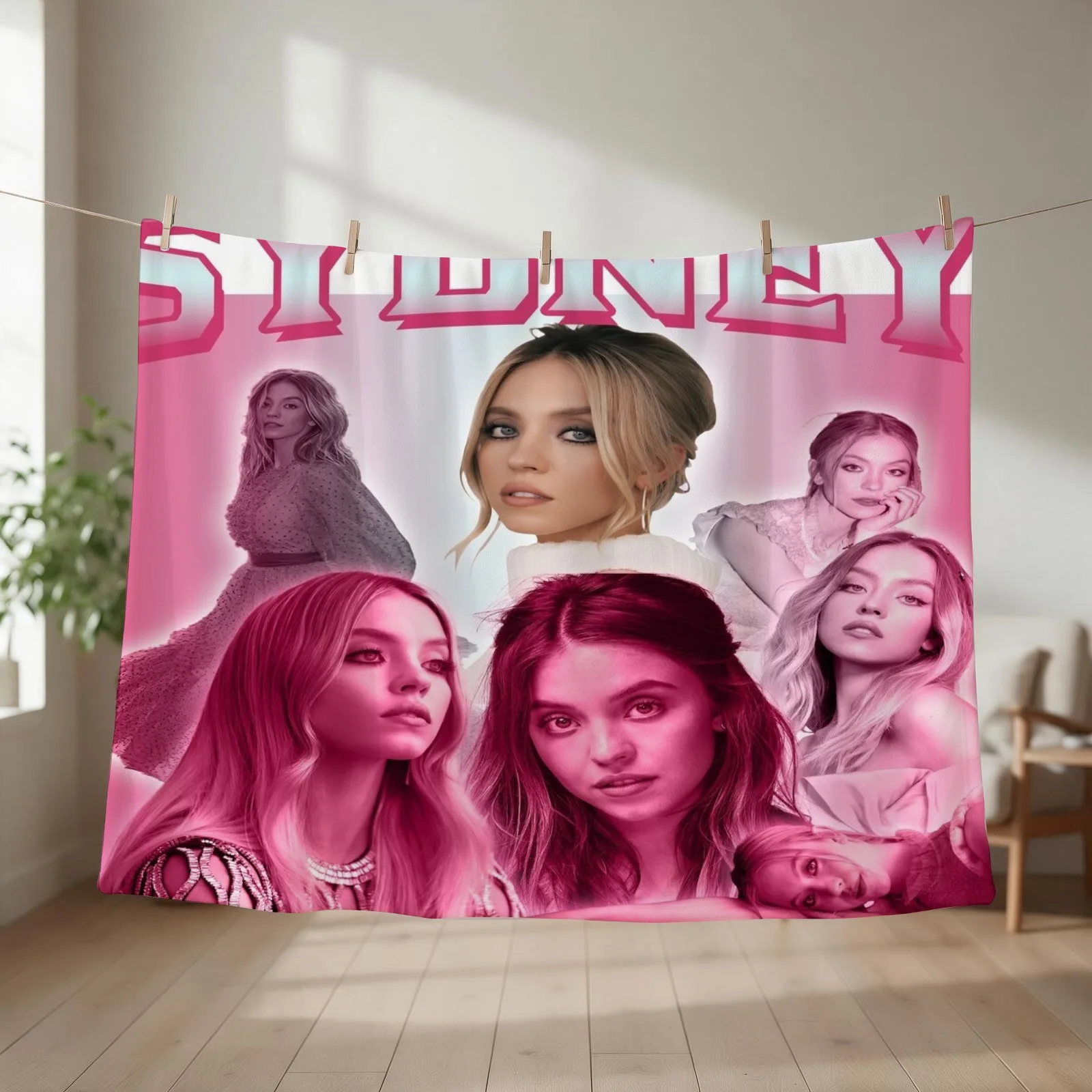 Sydney Sweeney Throw Blanket couch cozy soft plush fuzzy picnic outdoor blanket