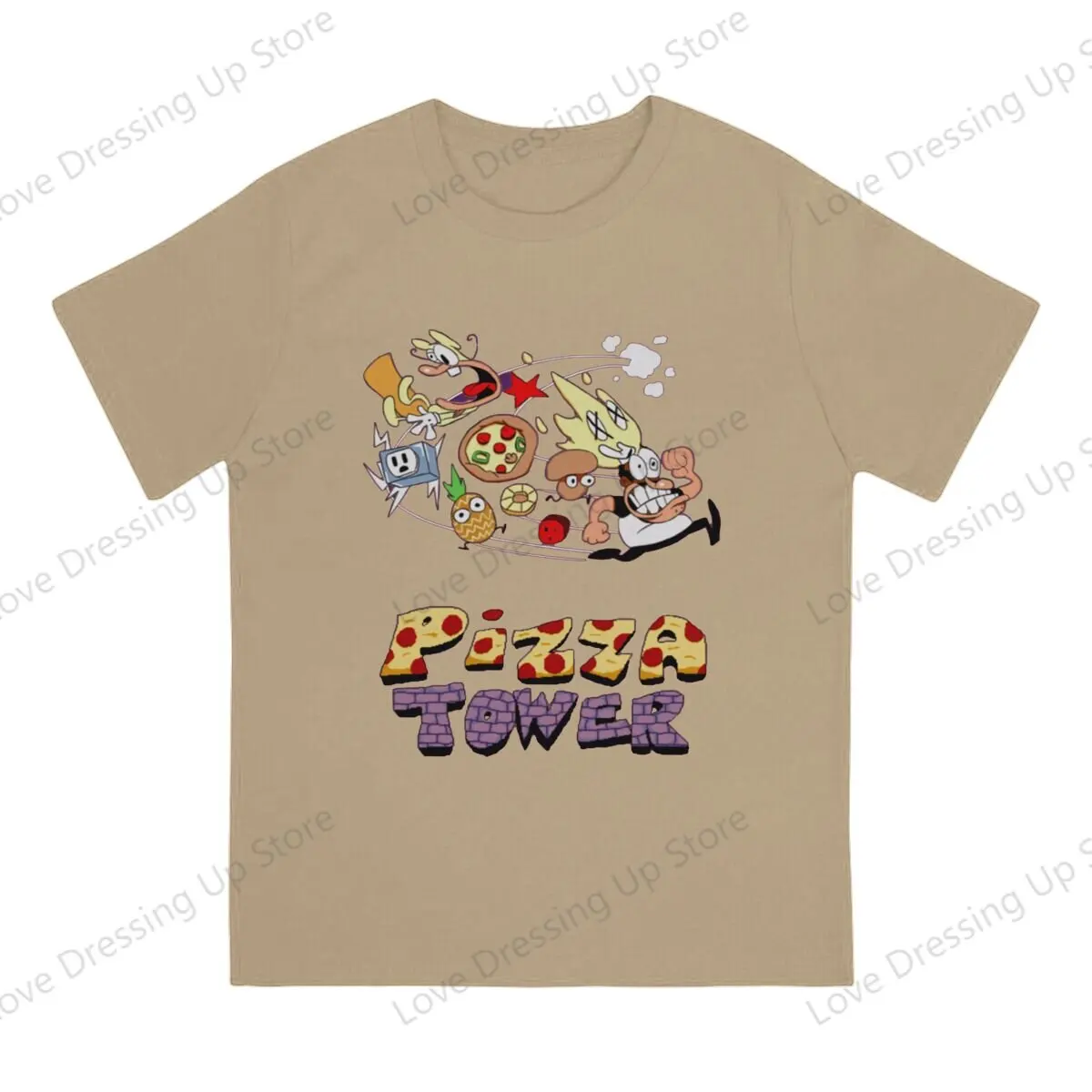 Pizza Tower Peppino Trans Print Cotton Short  Sleeved T-shirt Men Women Versatile Pizza Tower Game Summer Creativity  Tops