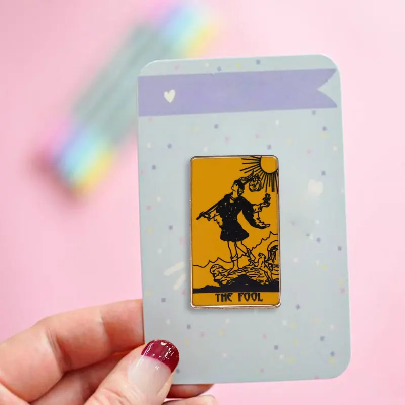 One of The 22 Major Arcana 0 XXII The Fool Tarot Badge Pin