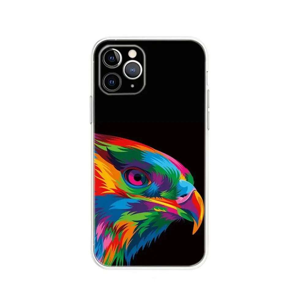 حافظة هاتف على شكل حيوانات ملونة للحياة البرية لهاتف آيفون 17,16,15,14,13,12, Mini,11,Pro,Max,Plus,Air,X,XR,XS,8,SE,2020, غطاء شفاف #3