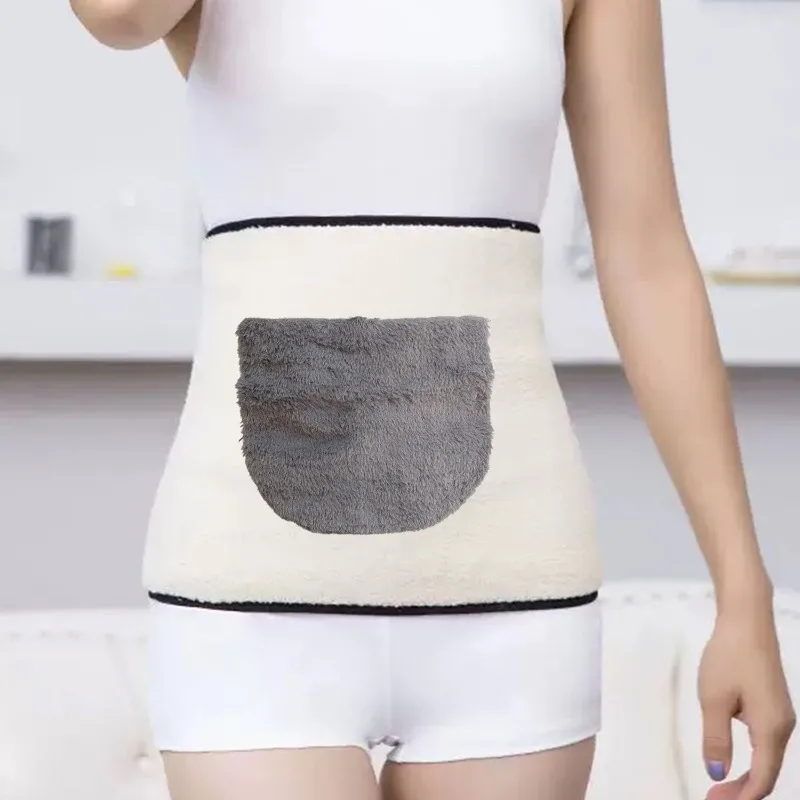 2025 Новый зимний теплый пояс на талии с флисовой подкладкой, плюшевый теплый пояс для поддержки нижней части спины, термоизолированный пояс из искусственного кроличьего меха для женщин