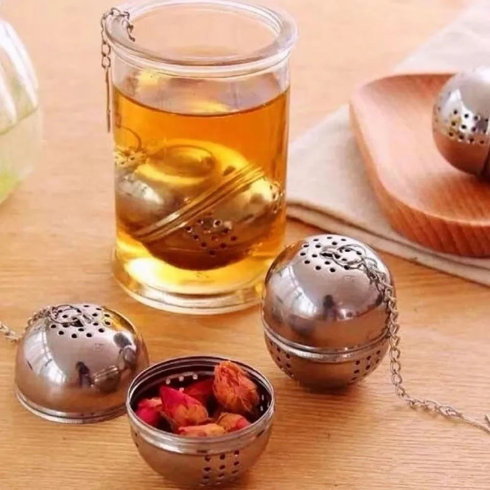 Stainless Steel Tea Infuser Silvery Mesh Tea Filter Corrosion Resistance Oval Shape Seasoning Box Ball Home Kitchen Tool