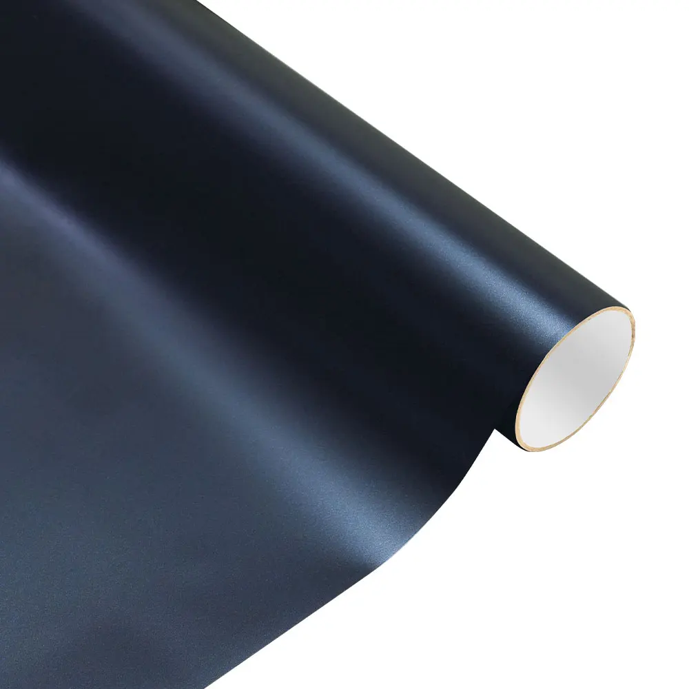Matte Black Blue Car Vinyl Wrap Film with PET Release Liner Air‑Channel Bubble Free Self‑Adhesive Decal Auto Wrapping Film
