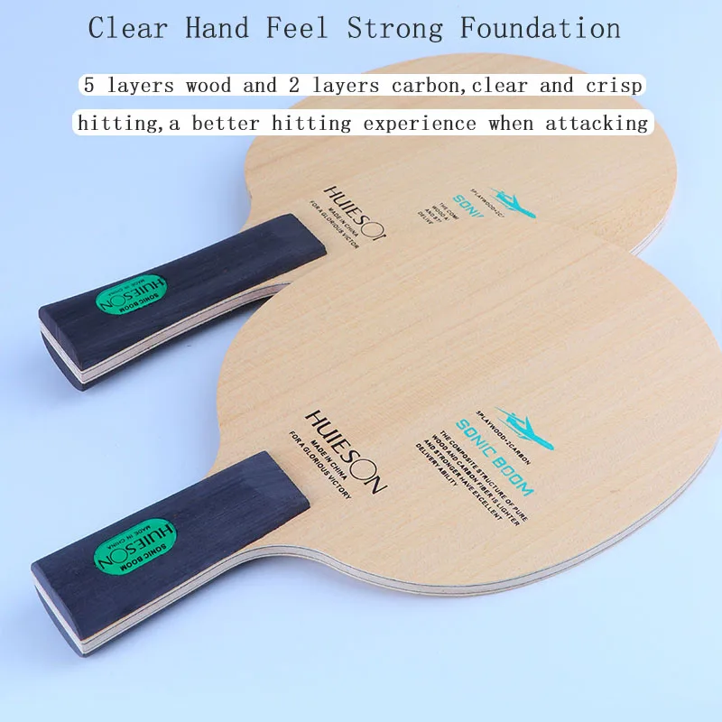 Huieson Sonic Boom Professional Ping Pong Racket, 7 Layers, Carbon Fiber Blade, Beginner, Intermediate Player Training