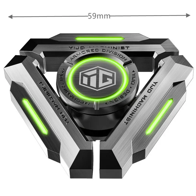 Technology Smart Black Technology Fidget Spinner Metal Alloy Gyro Luminous Hand Stress Relief Toy Boy Adults Birtday Gifts