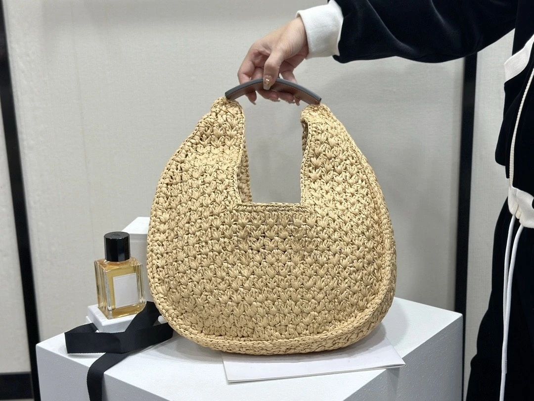 

High Quality Armpit Bag Woven Grass Bag Natural Grass Hand Woven Arc De Triomphe Design Tourist Vacation Beach Bag