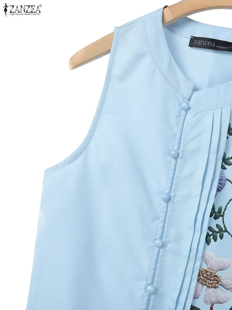 Donna Casual 2 pezzi Set corto Stampa floreale Design asimmetrico Canotte e pantaloncini tinta unita Abiti ZANZEA Donna Outfit 3XL