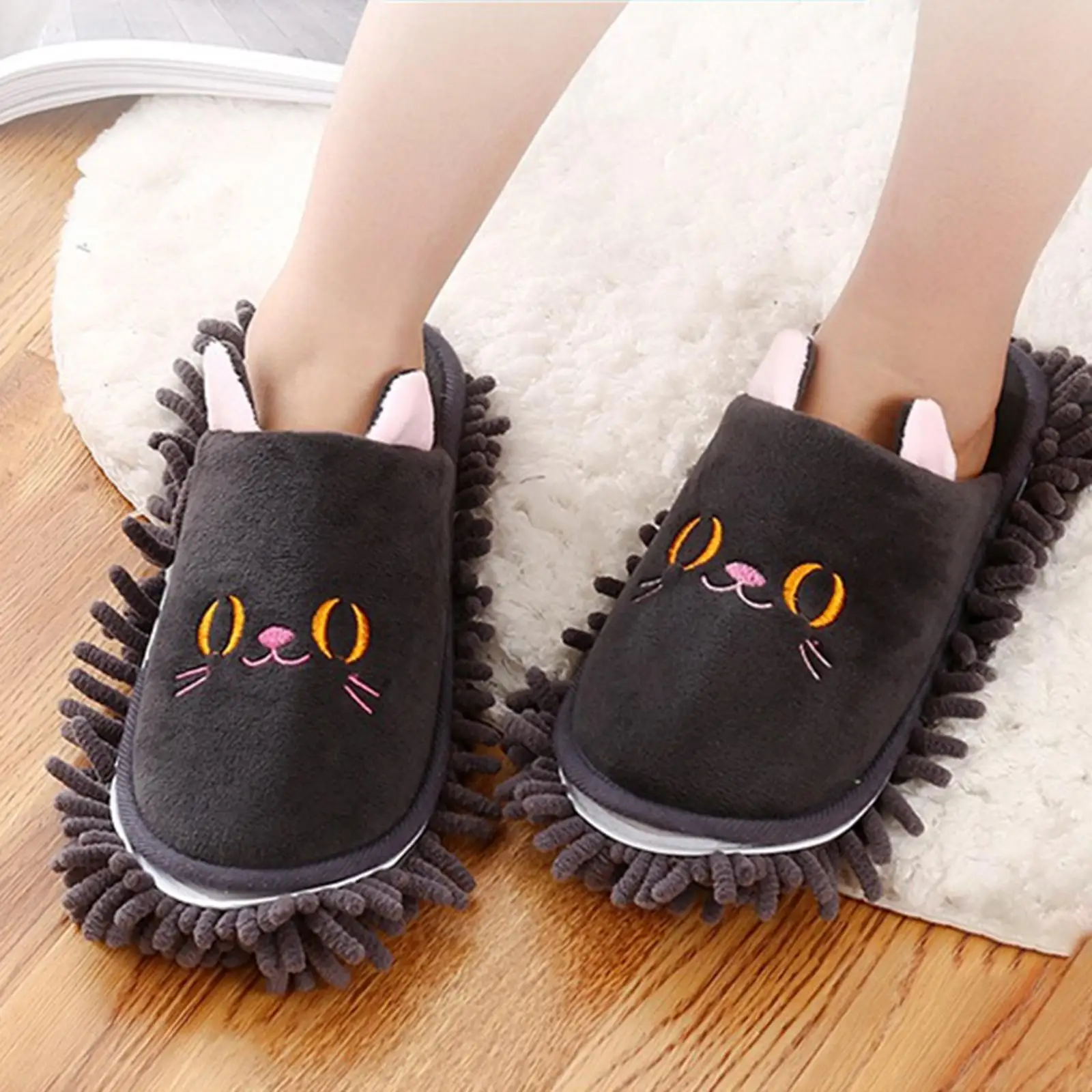 1 Pairs Washable Dust Mop Slipper Shoes House Dusting Slippers Microfiber Cleaner Foot Shoes Cover Lazy Foot for Floor Dusting