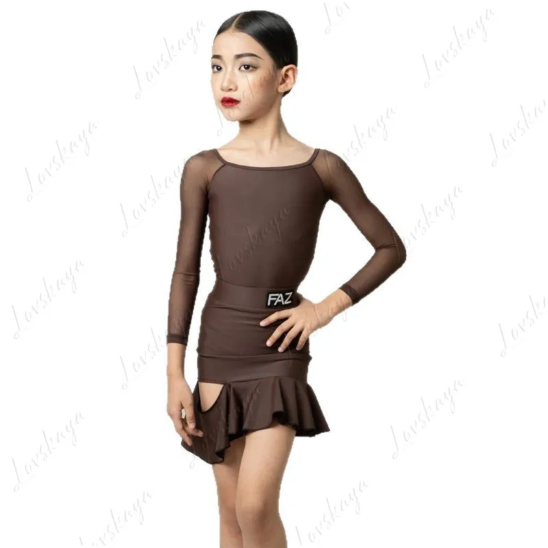 

Girls' Advanced Latin Dance Outfit, Children's Latin Dance Skirt, Training and Performance Outfit