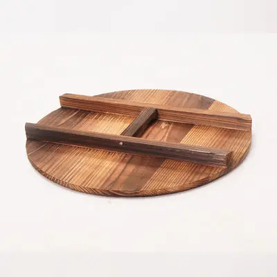 15-50cm Chinese nature fir handmade export anti-hot pot cover iron hypotenuse cover wok wooden pan lid der Deckel