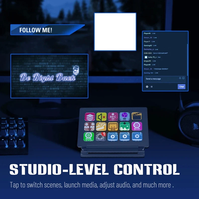LCD Custom Keyboard 15 Keys Trigger Action In App Software Studio Controller Macro Game Shortcut Live Streaming Console Durable