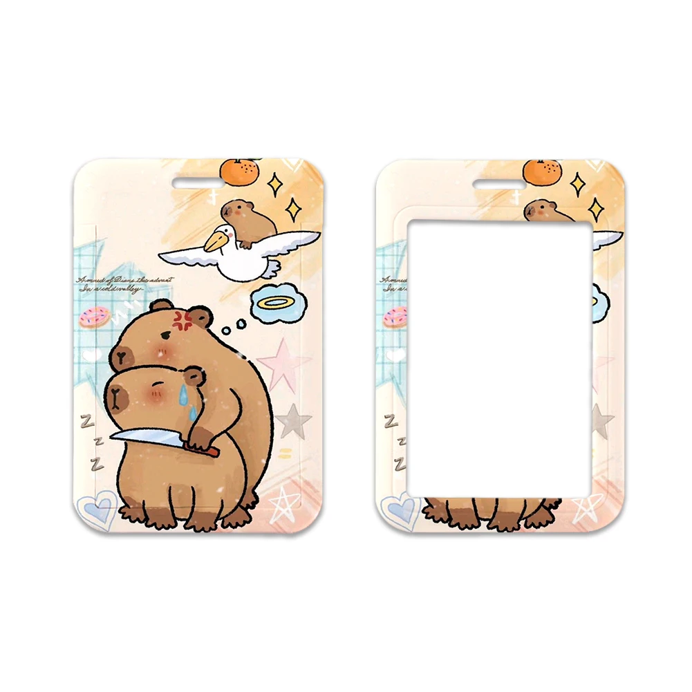 

Capybara Cute Animal Cartoon Card Holder Lanyard Keychain Business Badge Holders Neck Strap Student Card CaseCards Cover