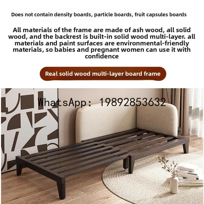 

multifunctional folding sofa bed dual-purpose sofa ash wood solid wood folding bed single