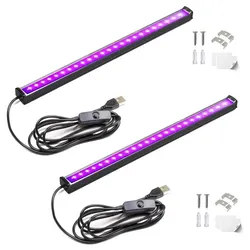 6W USB UV Light Blacklight Bar for Body Painting Blacklights Tapestry Poster Glow Party T5 Tube UV Strip Lights for Cabinet