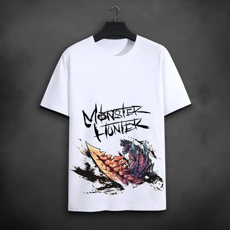 Monster Hunter World Odogaron Grafik-T-Shirt, Bloodhound Wyvern Kunstdruck, weißes Baumwoll-T-Shirt für Gamer und Anime-Fans – Detail 22