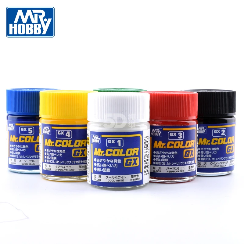 MR.HOBBY Paint GX colori esclusivi lucidi a base di olio modello colorazione Spray rivestimento colore fai da te GX 01 02 03 04 05 06 18ml