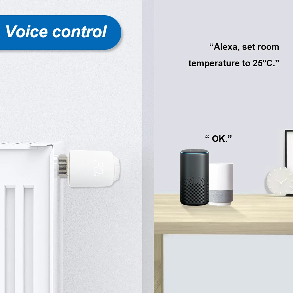 Tuya ZigBee Smart Radiator Actuator Thermostat Temperature Controller TRV Thermostatic Radiator Valve Voice Control with Alexa