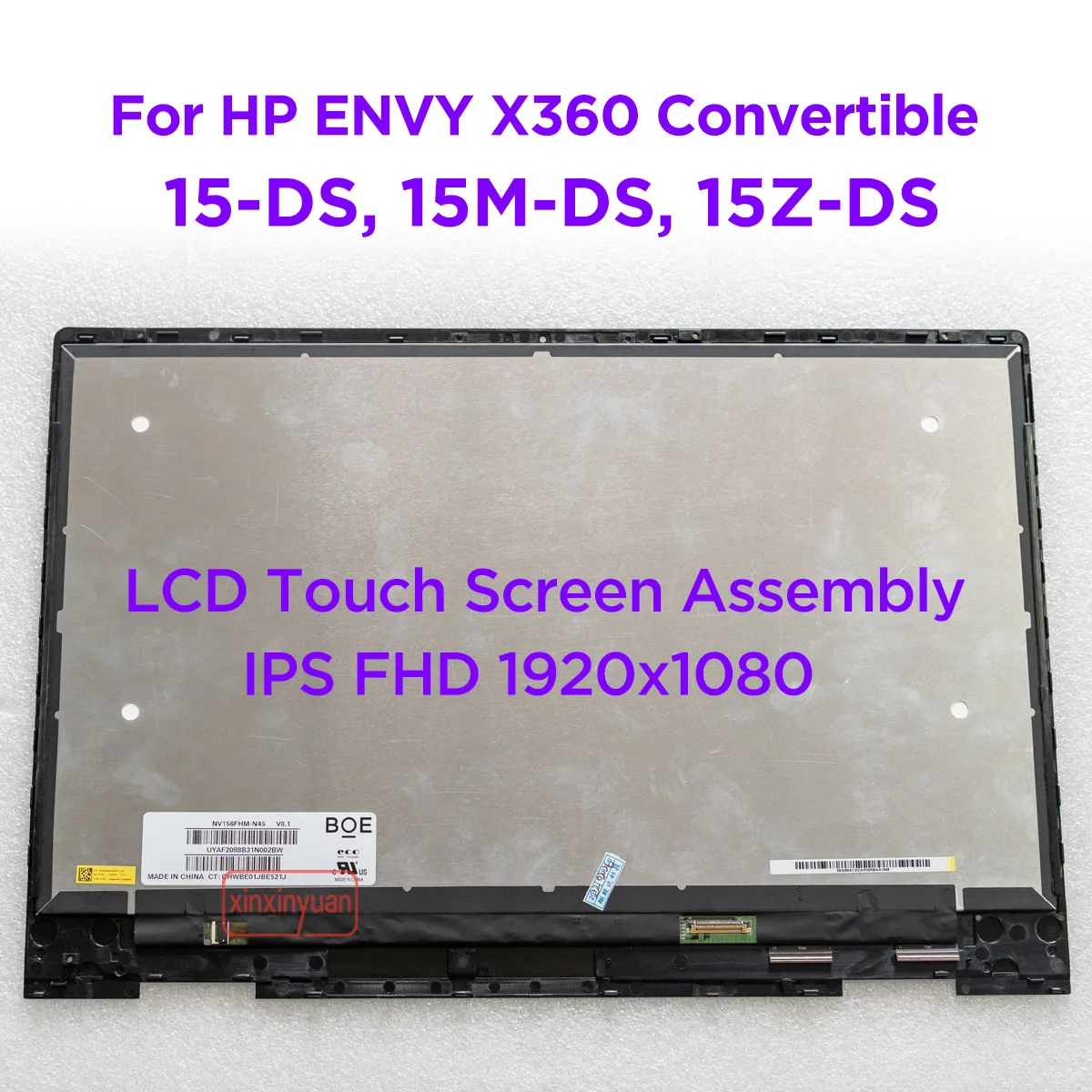 

15.6 LCD Touch Screen Digitizer Assembly For HP ENVY X360 15-DS 15Z-DS000 15M-DS0012DX 15-DS0003CA 15-DS0013NR 0025AU L53868-001