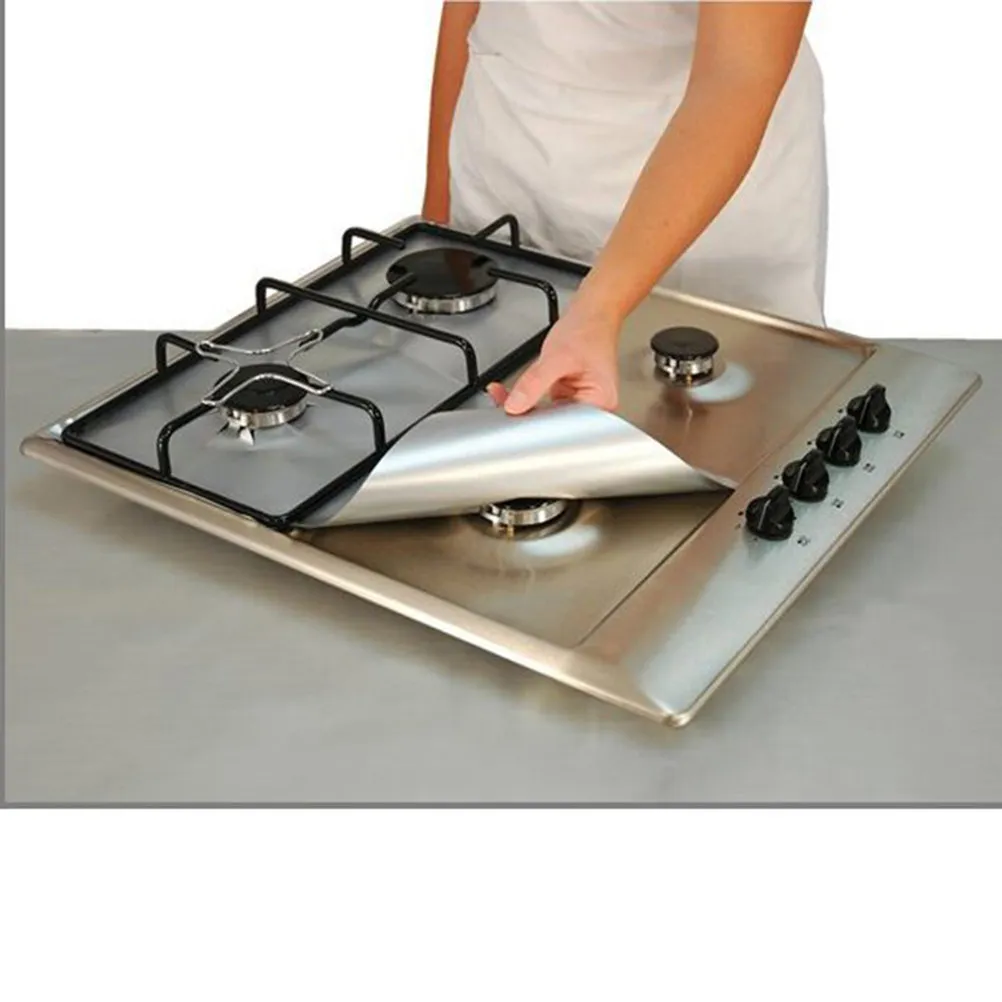 1Pcs Easy Clean Gas Hob Liner Oven Protector Sheet Non Stick Reusable Drip Guard for Universal Gas Cooktops and Ovens