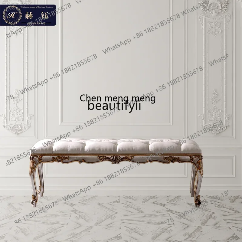 CC182High-end European bedside stool French light luxury sofa stool, antique bed front, leisure stool R