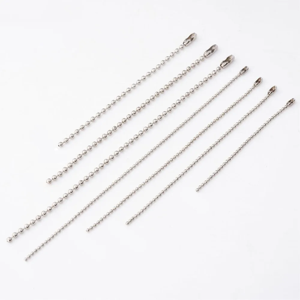 50/100/200/300Pcs/Lot Round Ball Bead Chains Fits Key Chain Connector For DIY Adjustable Extender Chains Pendant Jewelry Finding