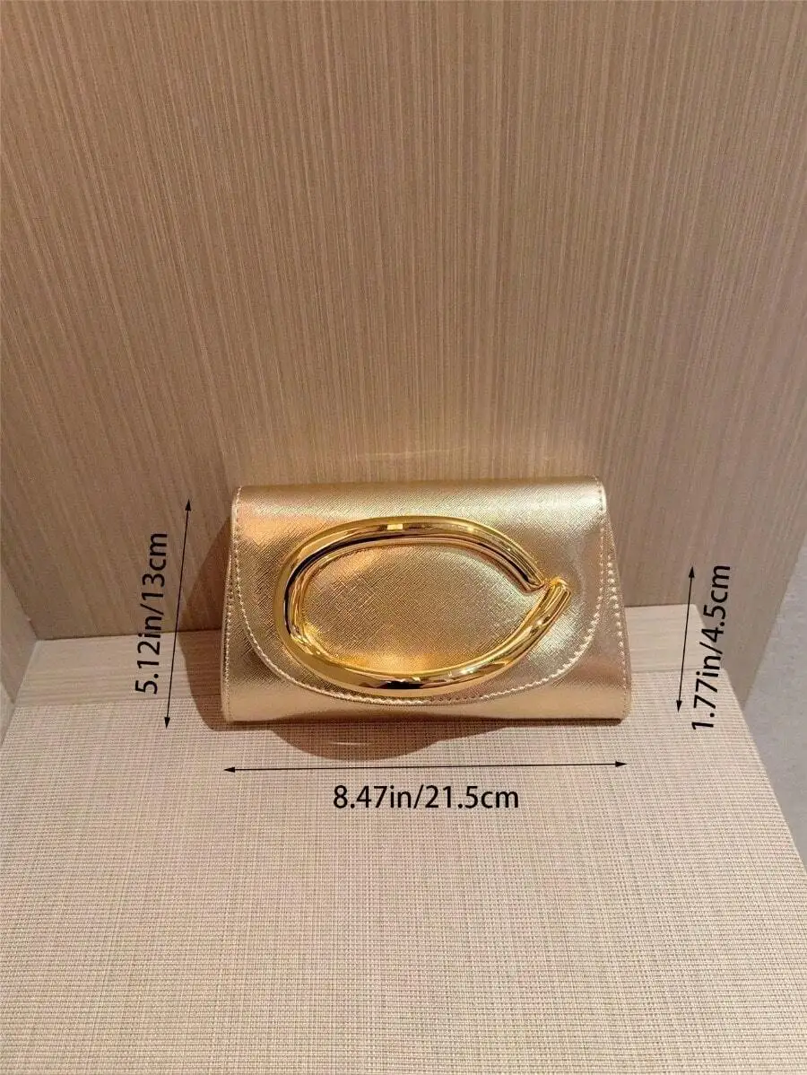 

Stylish Metallic Mini Box Clutch Handbag For Women Evening Party Dress Bag