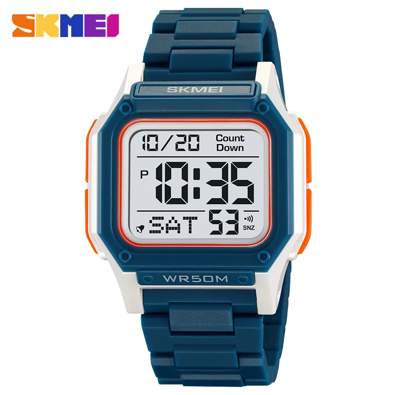 SKMEI 2264 5Bar Waterproof Alarm Reloj Hombre Digital Sports Back Light Stopwatch Watches Casual Countdown Wristwatch for Mens