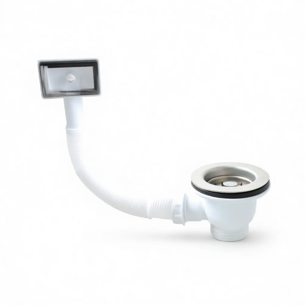 Stainless Steel Sink Drainer For Talea 85mm Kitchen Basin Waste With Overflow Pipe Connector Professional Plumbing Accessory