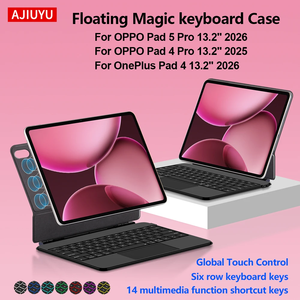 Aluminum Alloy Hinge Support Magic Keyboard For OPPO Pad 4 Pro 2025 OnePlus Pad 4 2026 13.2 Inch OPPO Pad 5 Pro 13.2