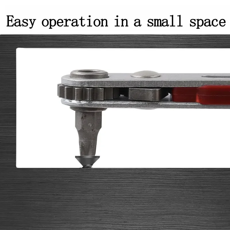 Mini Ratel Sleutel Schroevendraaier 1/4 Inch Drive Socket Zeskant Schroevendraaier Bit Dual-Drive Kop Ratel Sleutel Gereedschap Met Twee Koppen