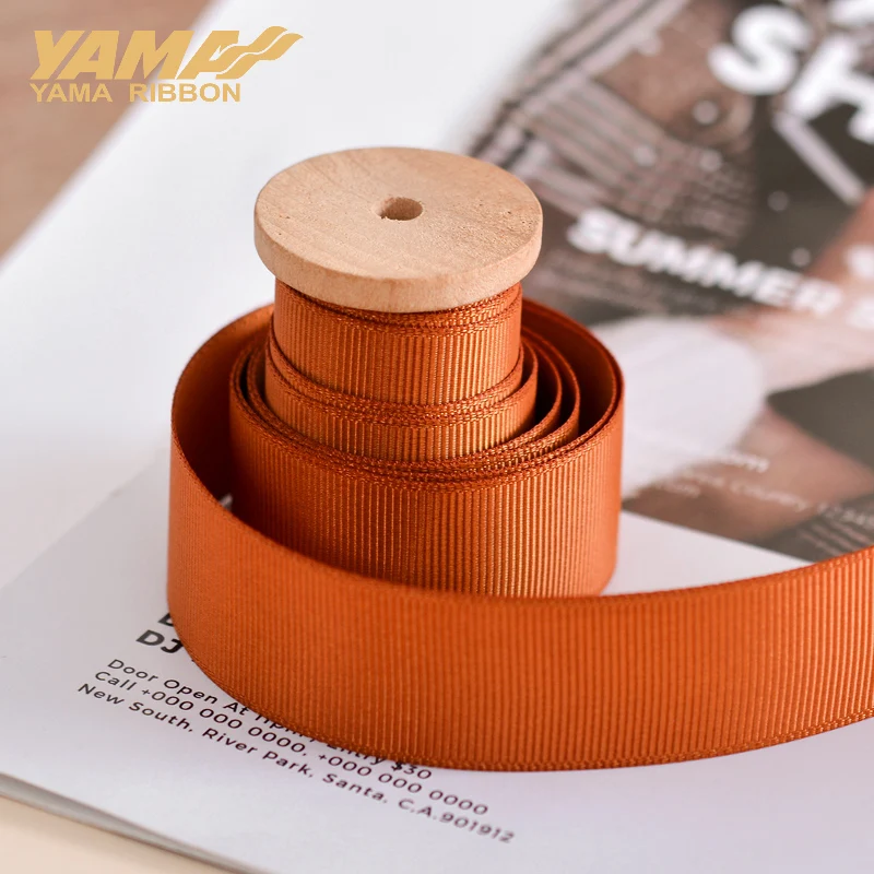 YAMA Dark Brown Ivory 25 28 32 38 mm 100yards/lot Grosgrain Ribbon for Gift Diy Dress Wedding Decoration Craft  Wrapping Ribbons