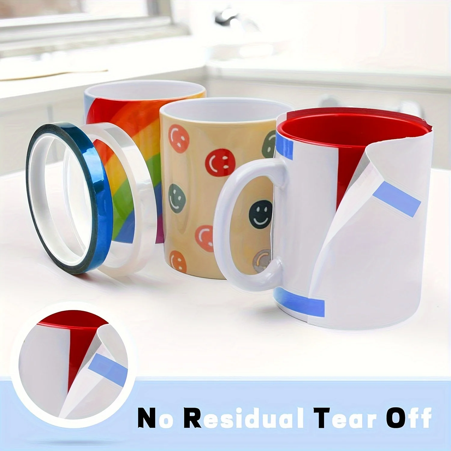 2pcs Tumbler Heat Tape 10mm Blue – Heat Press & Sublimation Fixing Tape for Heat Transfer Projects