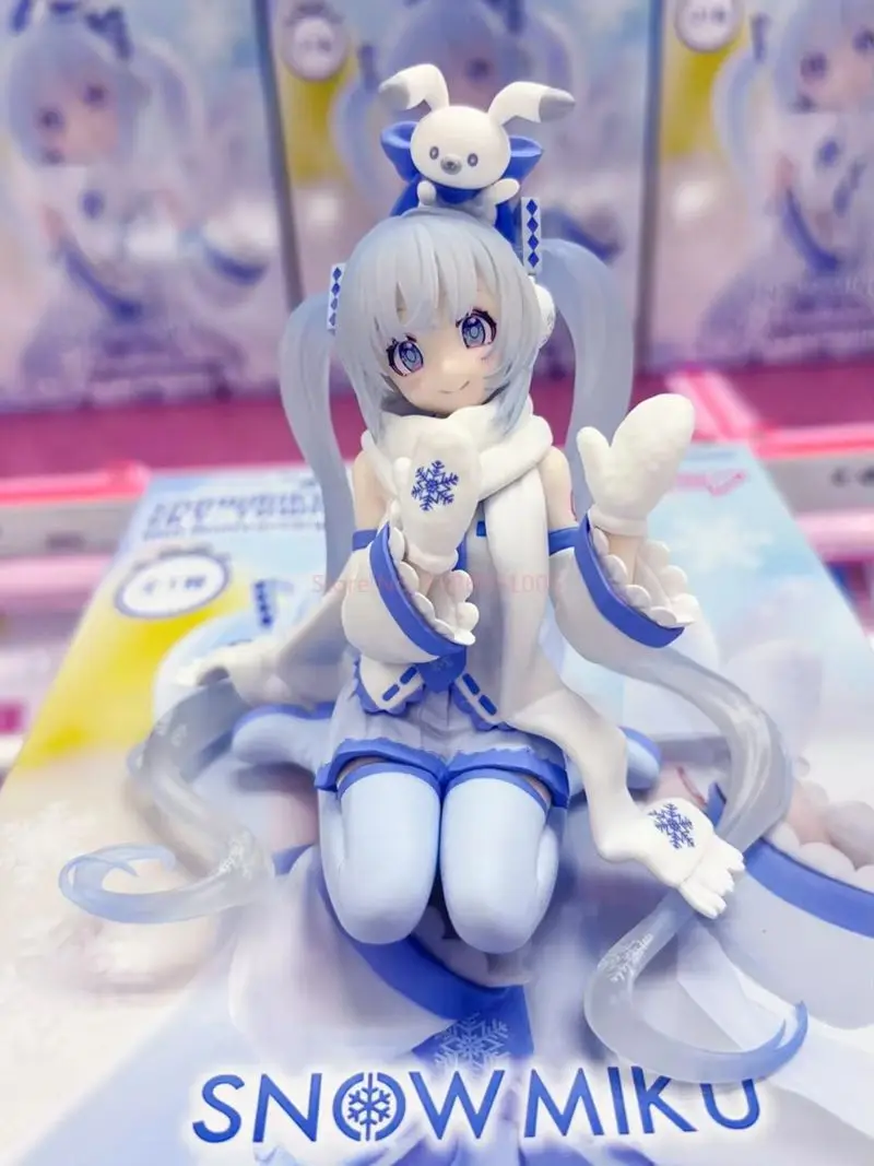 在庫あり-純正フリュー-初音ミク-スノーミク-スカイタウン10周年！限定版ヌードルストッパー模型玩具-スノーミク玩具