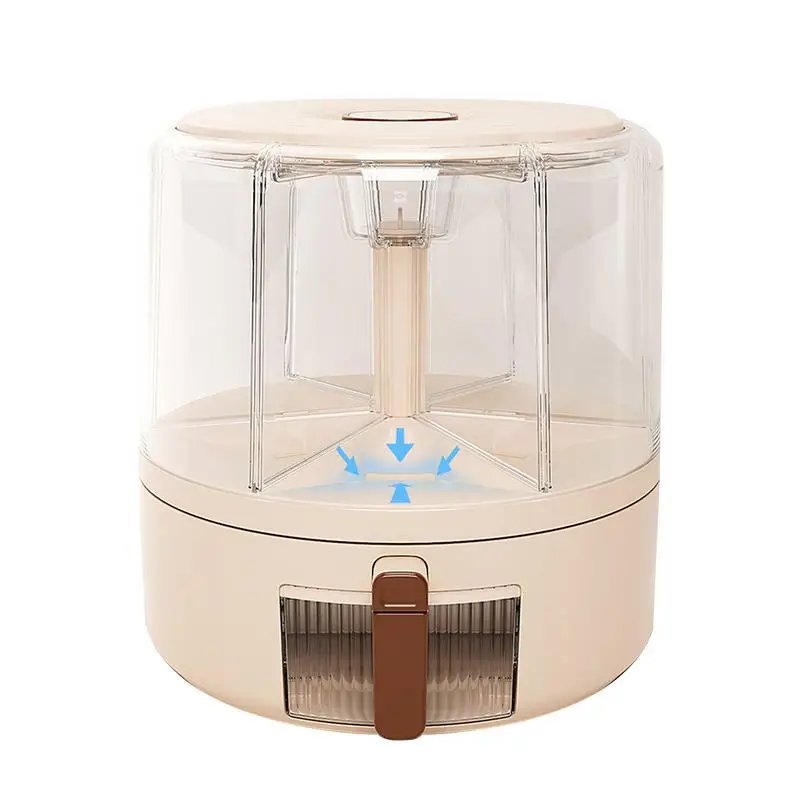 

Kitchen Grain Dispenser 360-Degree Rotating Dry Food Container Detachable Storage Bucket Airtight Countertop Organization