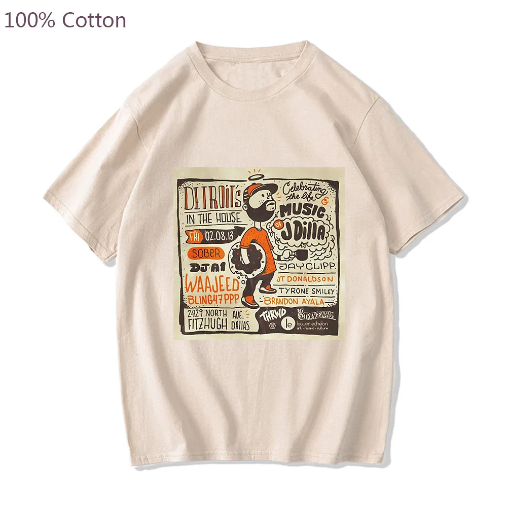 J Dilla Music Singer Oversized T Shirts MEN Hip Hop Vintage/retro T-shirts 100% Cotton Tshirts Handsome LOOSE Popular Characters