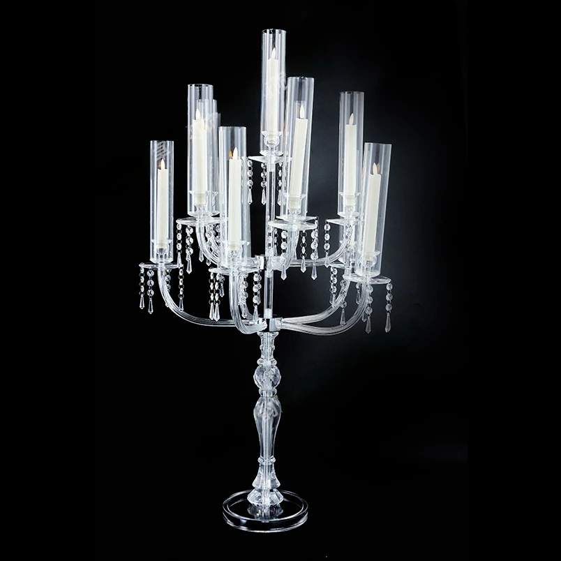 Candelabra Acrylic Candle Holders Wedding Table Centerpieces Luxury Candle Stands Road Lead Party Decoration