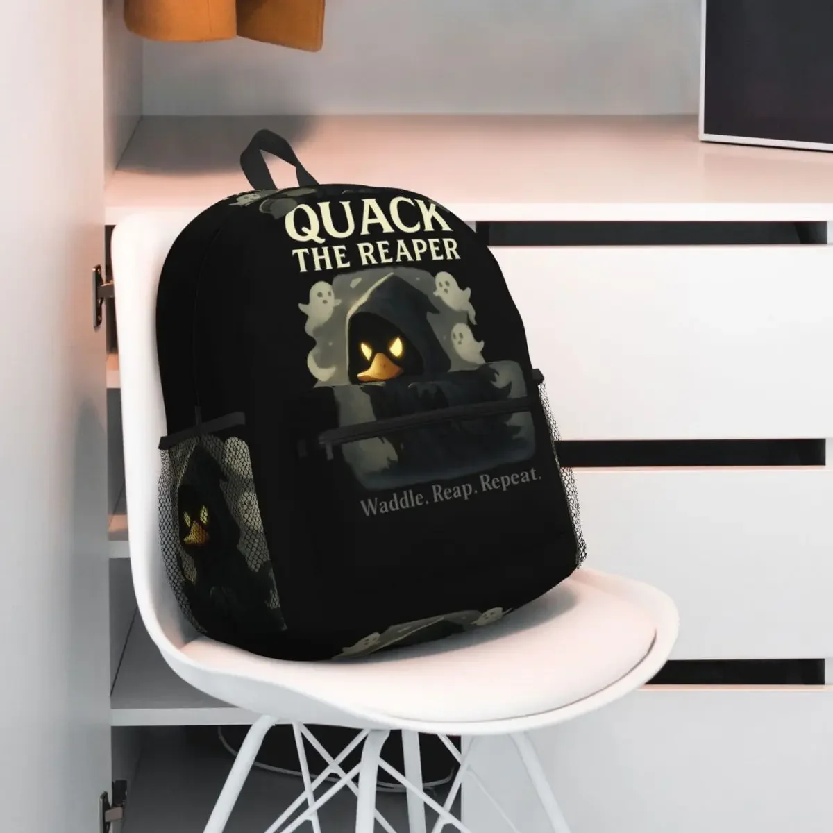 

Quack The Reaper Grim-Japer Duck Cartoon, Waddle Reap Рюкзак Рюкзак BookBag Школьная сумка Сумки на плечо для мужчин и женщин