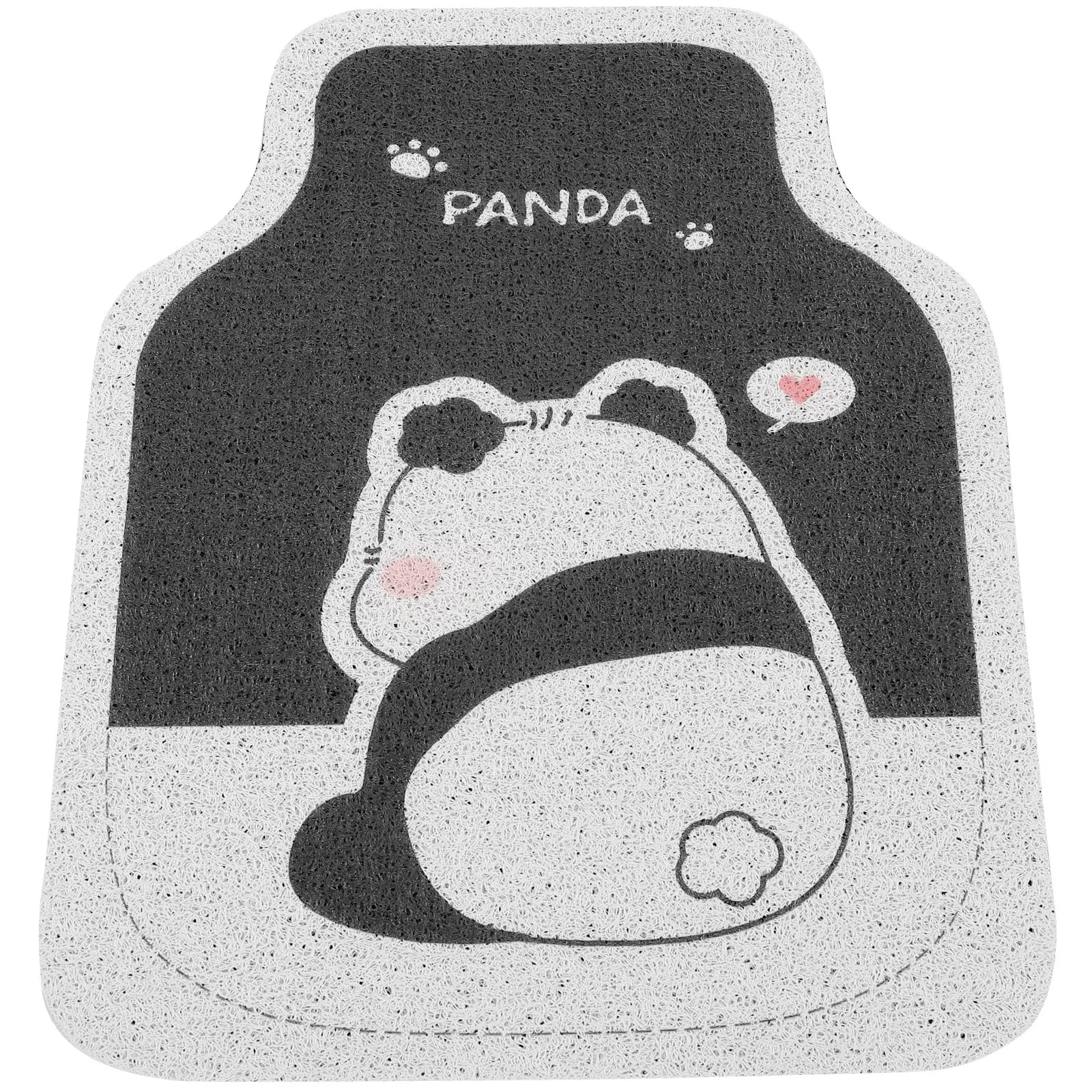 

Panda Print Car Floor Mat Rubber Non-Slip Floor Cushion for Vehicle Front Interior Decor Cute Cartoon Design Easy Clean Fit All