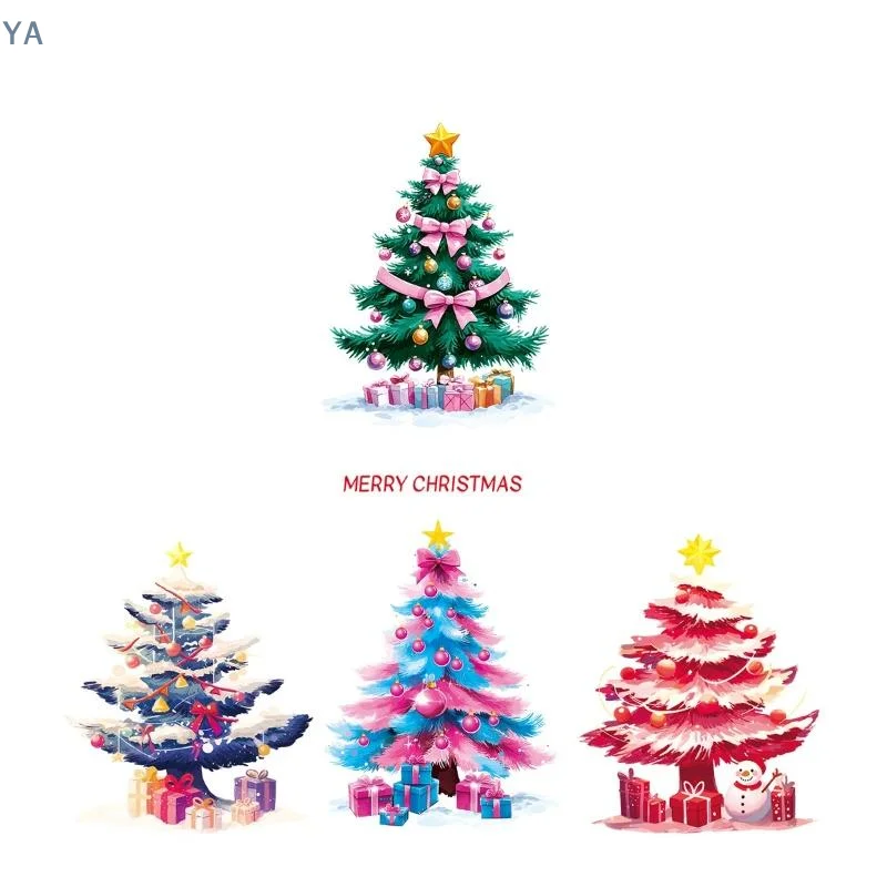 【YA】Christmas Window Clings Removable Self Adhesive Festive Xmas Patterns For Home Christmas New Year Holiday Party Decorations