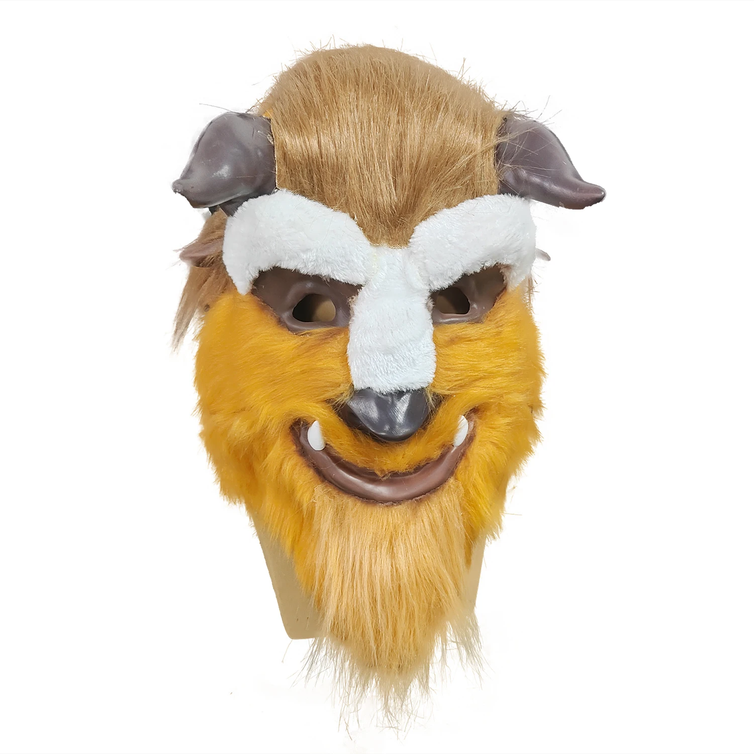 Beast Mask with Hair Latex Mask Cartoon Beast Cosplay Costume Halloween Party Props