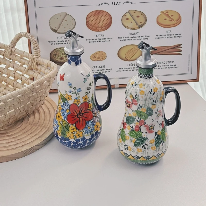 Ceramiczna butelka na olej szczelna butelka na olej kuchenna odporna na wysokie temperatury butelka na olej orzechowy sos sojowy garnek na ocet
