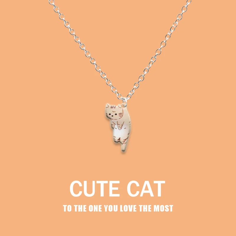 Neue Trendy Nette Katze Anhänger Halskette für Frauen Männer Exquisite Emaille Cartoon Kätzchen Halskette Partei Schmuck Zubehör Geschenke – Detail 6