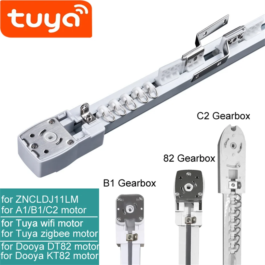 Pista de cortina eléctrica súper silenciosa para ZNCLDJ11LM B1 A1 C2/Tuya wifi zigbee, mini motor corto de 225mm, rieles de cortina inteligentes,