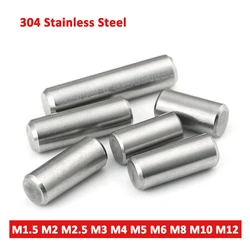 M1.5 M2 M2.5 M3 M4 M5 M6 M8 M10 M12 Cylindrical Pin Locating Dowel A2 304 Stainless Steel Fixed Shaft Solid Rod Length 6mm-100mm