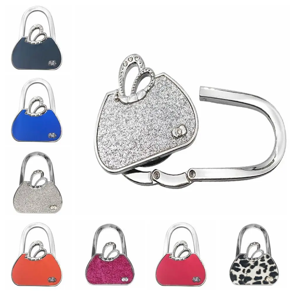 Portable Star Shape Handbag Hook Shiny Folding Table Edge Handbag Hanger for Home Keychain Cute Bag Pendant Multi-Purpose Hooks