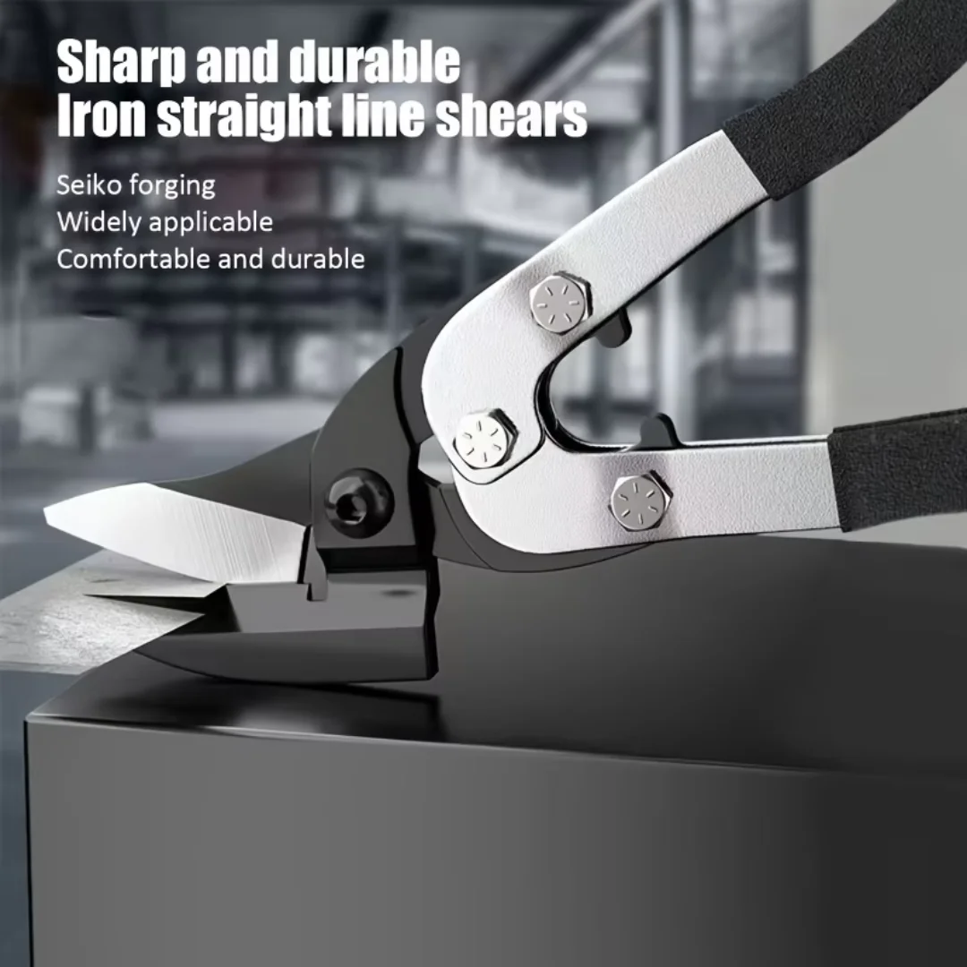 Industrial-Grade Chrome Vanadium Steel Straight Shears - Industrial Cutting Tool Anti-skid Scissors Steel Garden Tools