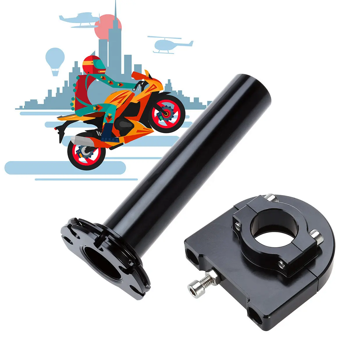 

78 Universal Throttle Handle Oil Grip Aluminum Cnc Machined Durable Motorcycle Accelerator Control Bar Level for