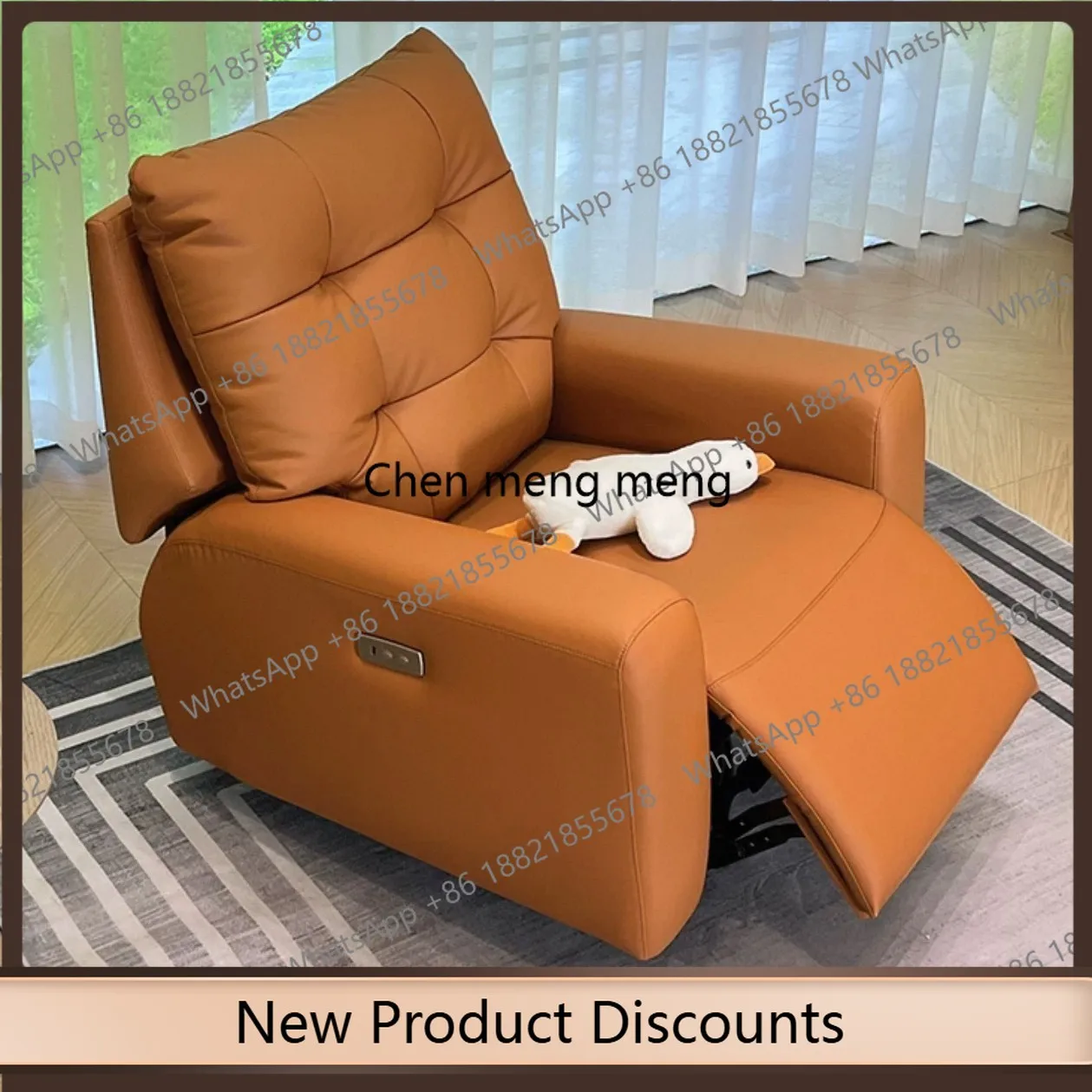 z10New sofa single leisure chair ecological leather electric multi-functional rotating recliner